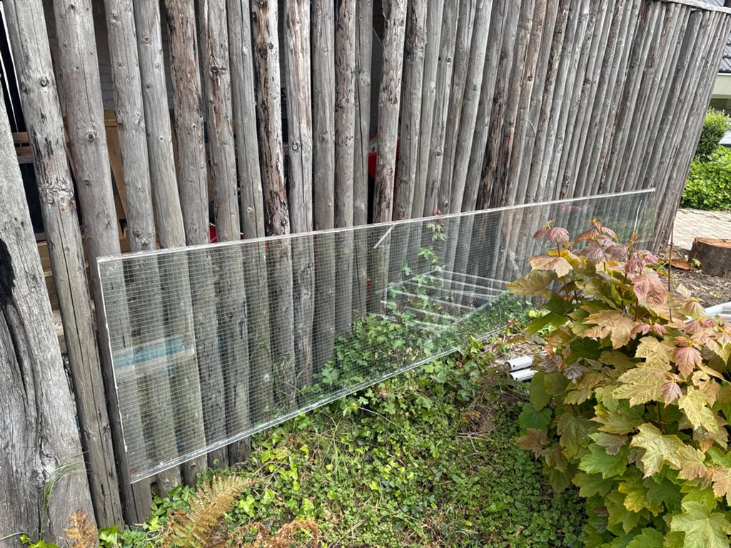 Gratis glazen wand van ongeveer 3.5 meter, Doe-het-zelf en Verbouw, Glas en Ramen, Ophalen, Gebruikt, 160 cm of meer, Glasplaat