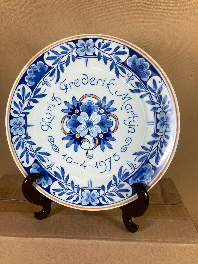 Porceleyne Fles geboorte bord Floris Frederik Martijn 1975, Verzamelen, Koninklijk Huis en Royalty, --, Overige typen, Ophalen of Verzenden