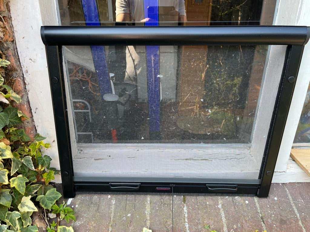 Raamrolhor 61x48 zwart, Minder dan 80 cm, Hordeur, Minder dan 200 cm, Ophalen of Verzenden