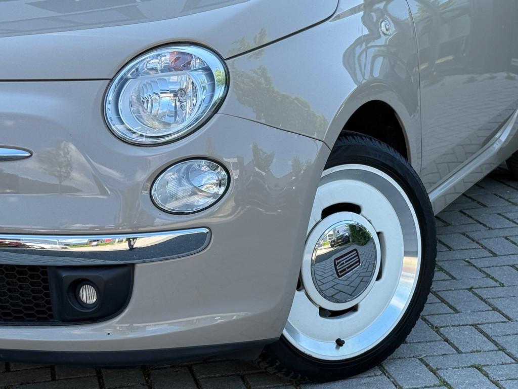 Fiat 500 0.9 TwinAir Turbo Vintage '57 / Leder / Unieke Uitv, Auto's, Voorwielaandrijving, Gebruikt, Bruin, 905 kg