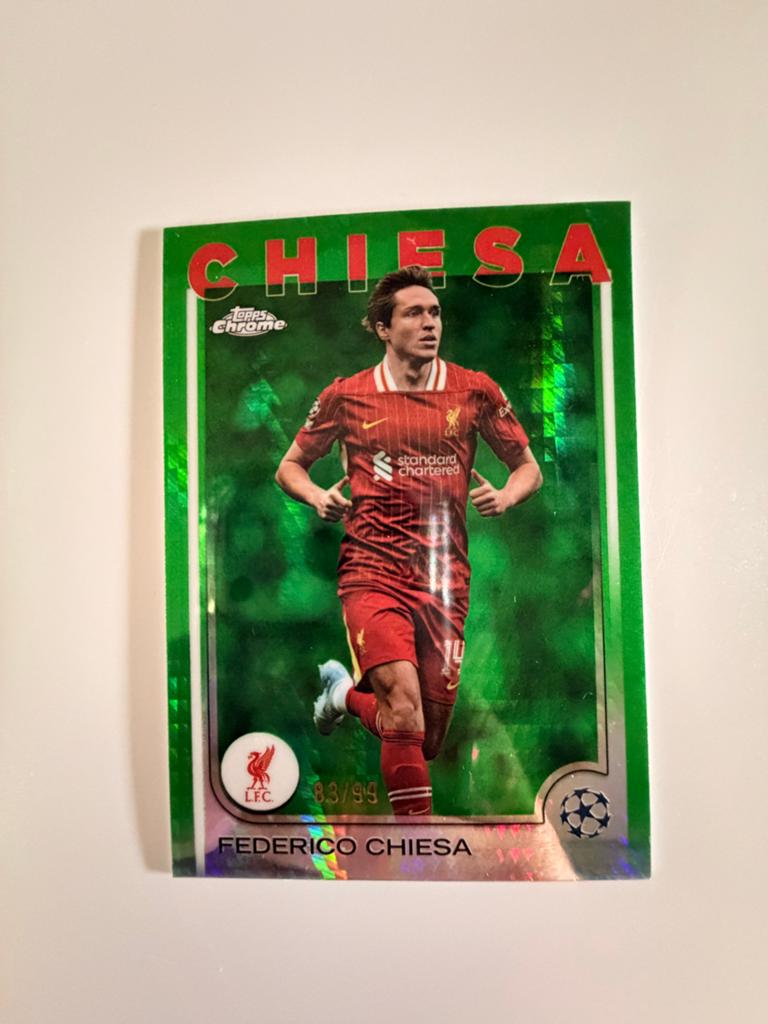 Federico Chiesa Topps Chrome Genummerd 83/99, Ophalen of Verzenden, Zo goed als nieuw, Buitenlandse clubs, Spelerskaart