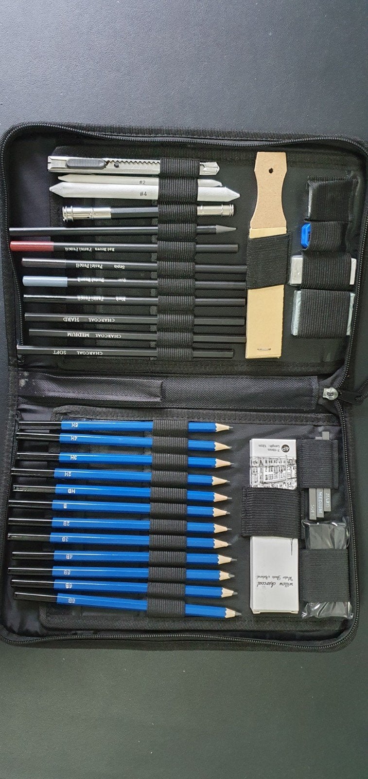 Potloden set met etui - Tekenset voor kunstenaars, Hobby en Vrije tijd, Verzenden
