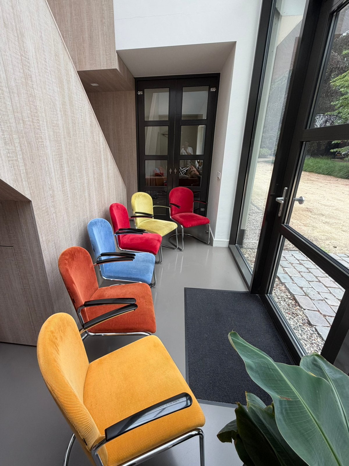 6 Originele Gispen stoelen, Huis en Inrichting, Stoelen, Ophalen, Overige kleuren, Zo goed als nieuw, Stof