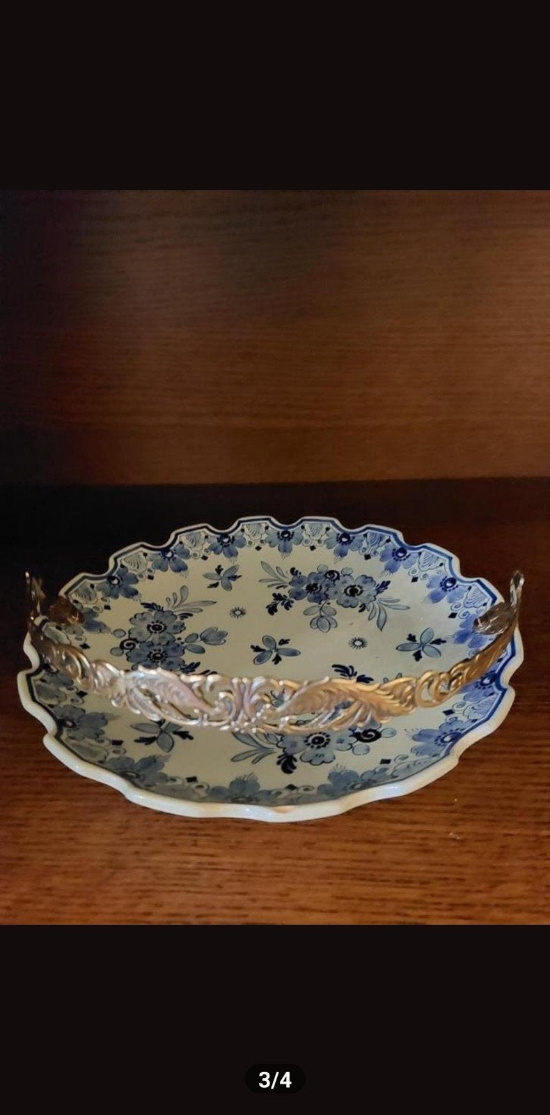 Mooie Delfts Blauw (koek) schaal met hengsel, Ophalen of Verzenden