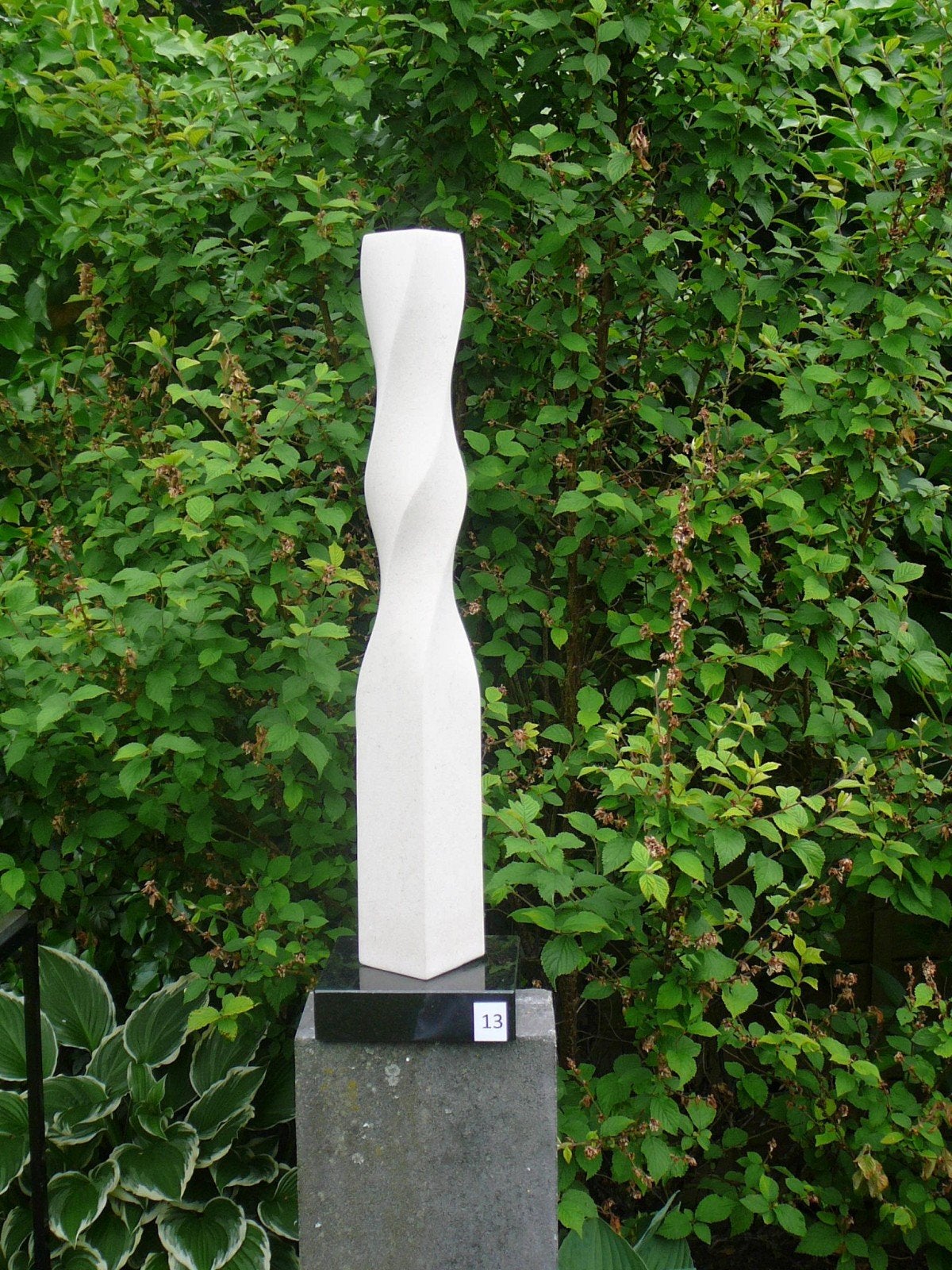Abstract Marmeren Beeld op Granieten Sokkel, Ophalen, Handgemaakt, 50 - 100 cm, Beeld