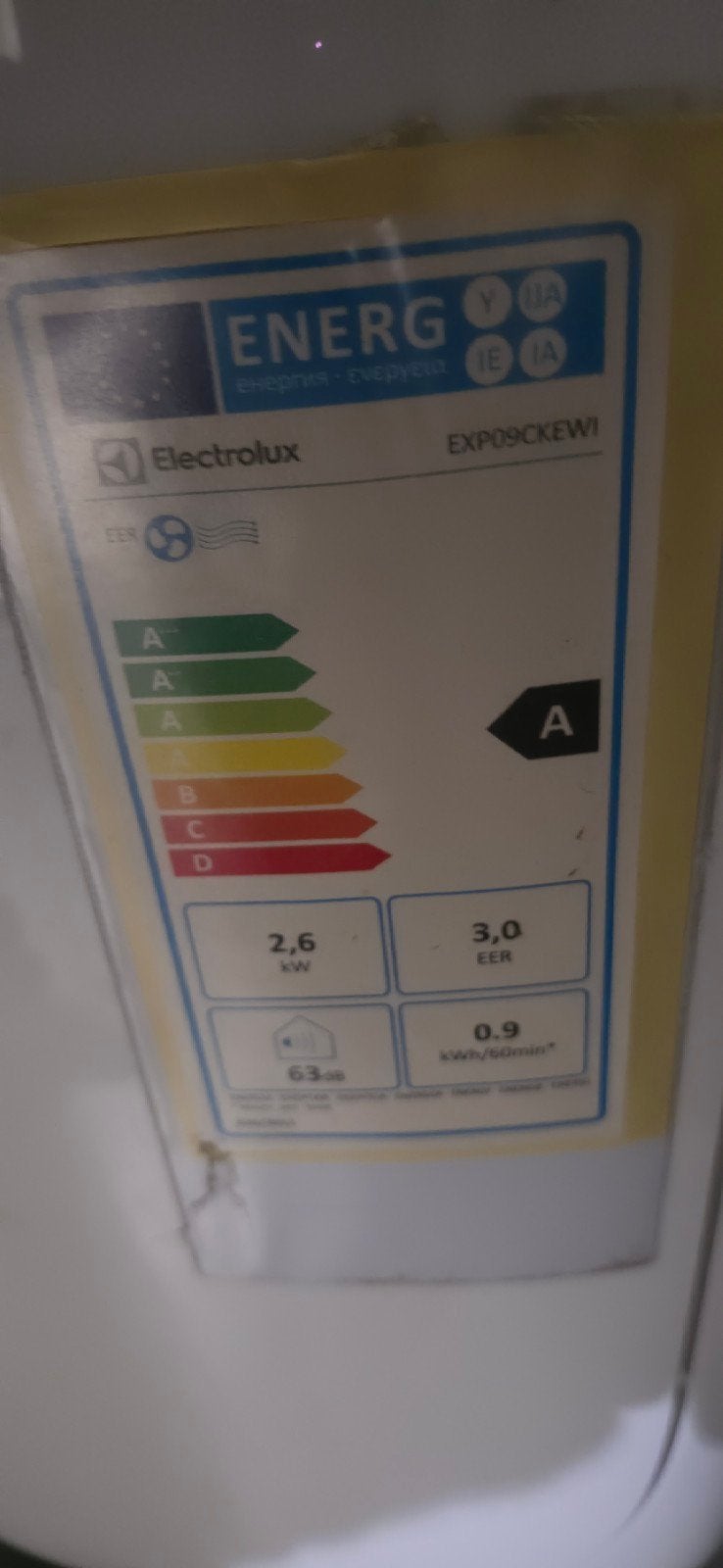 Electrolux EXP09CKEWI Mobiele Airco, Ophalen, Geen idee, 3 snelheden of meer, Zo goed als nieuw