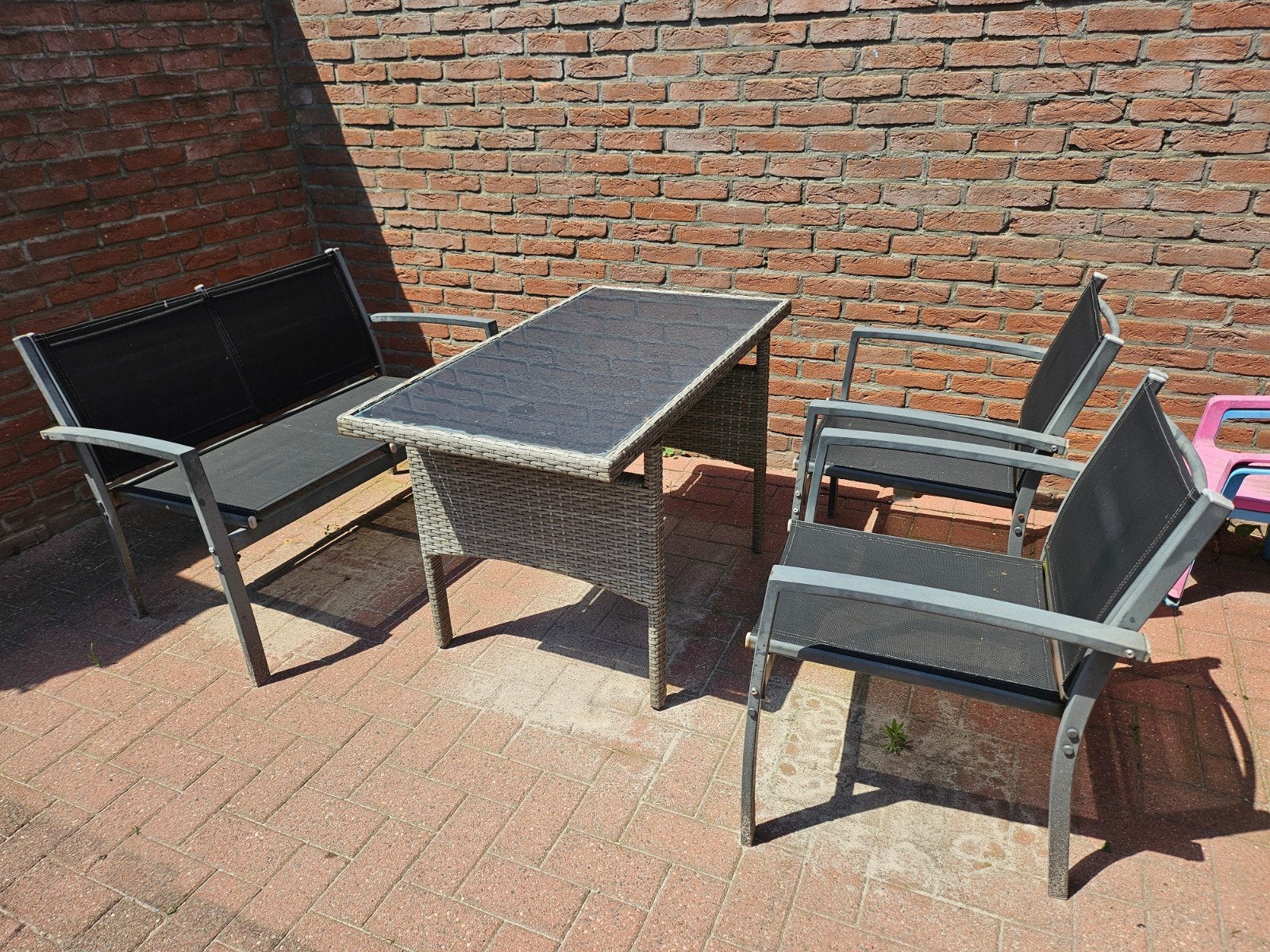 Comfortabele tuinset met bank en stoelen, Ophalen, Gebruikt, Bank, Tuinset