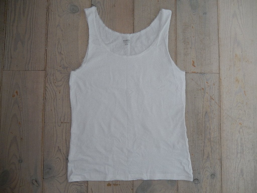 * Nieuw Zeeman wit onderhemd met kant maat XXL *, Zeeman, Ophalen of Verzenden, Wit, Hemd
