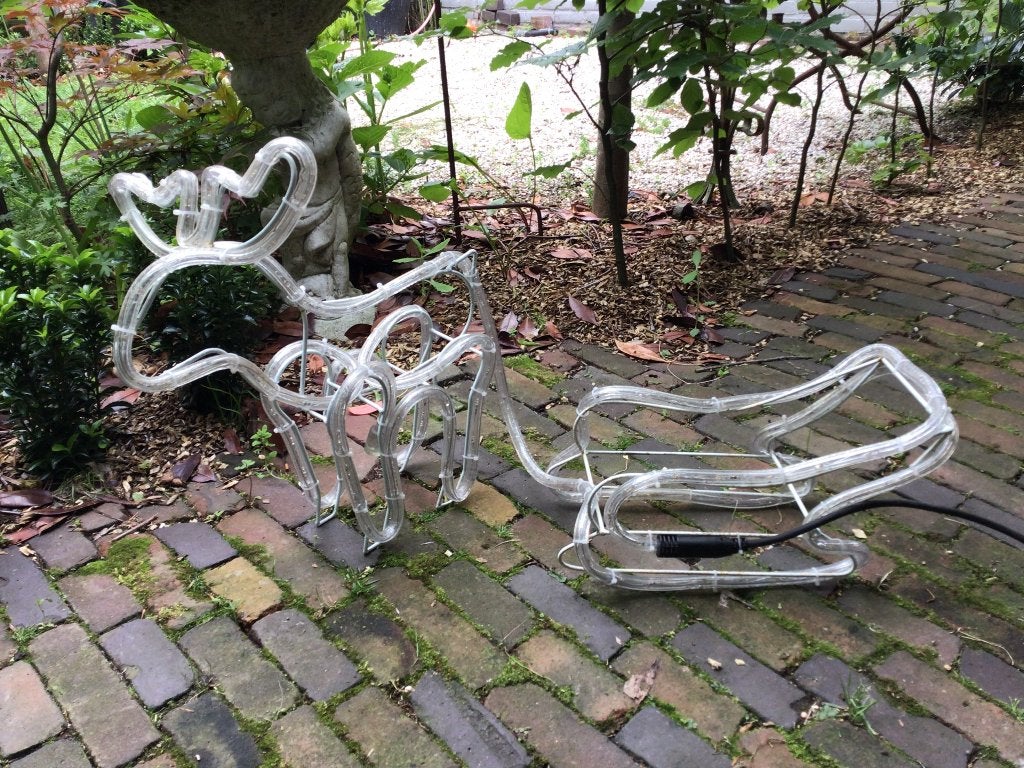 Kerstverlichting buiten slee met rendier, Ophalen, Gebruikt