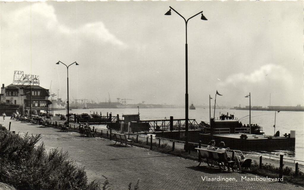 Vlaardingen, Maasboulevard - ongelopen, Ophalen of Verzenden, 1940 tot 1960, Ongelopen, Zuid-Holland