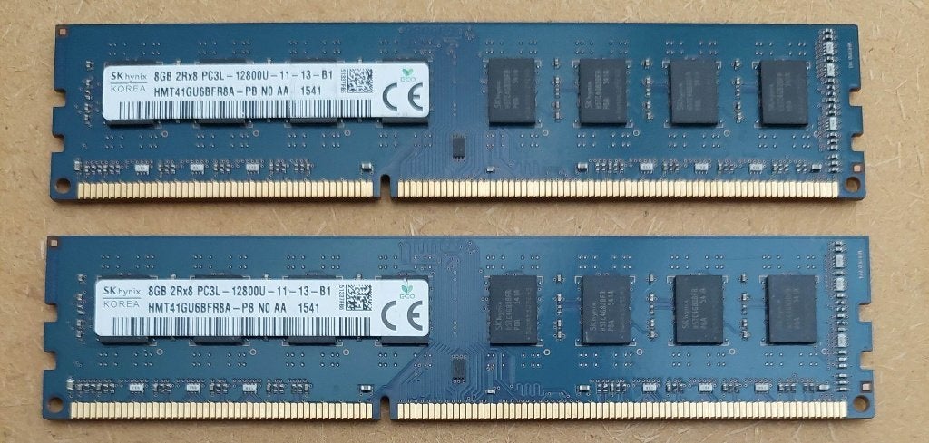 16GB 32GB Kits SKhynix PC3-12800 u (1600MHz) DDR3 Geheugens, Computers en Software, RAM geheugen, Ophalen, DDR3, Zo goed als nieuw