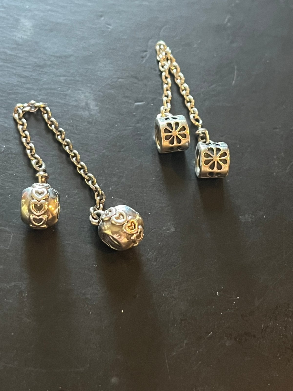 Pandora veiligheids bedels., Pandora, Ophalen of Verzenden, Zo goed als nieuw, 4 bedels of meer