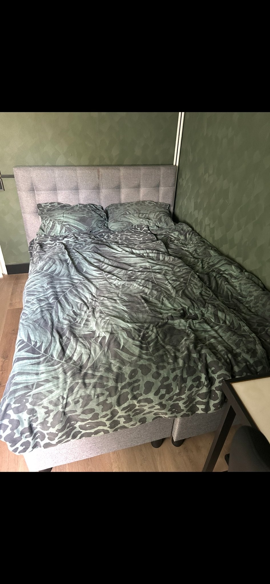 Tweepersoons boxspring met hoofdbord en matras, Huis en Inrichting, Ophalen, Gebruikt, Tweepersoons, 140 cm