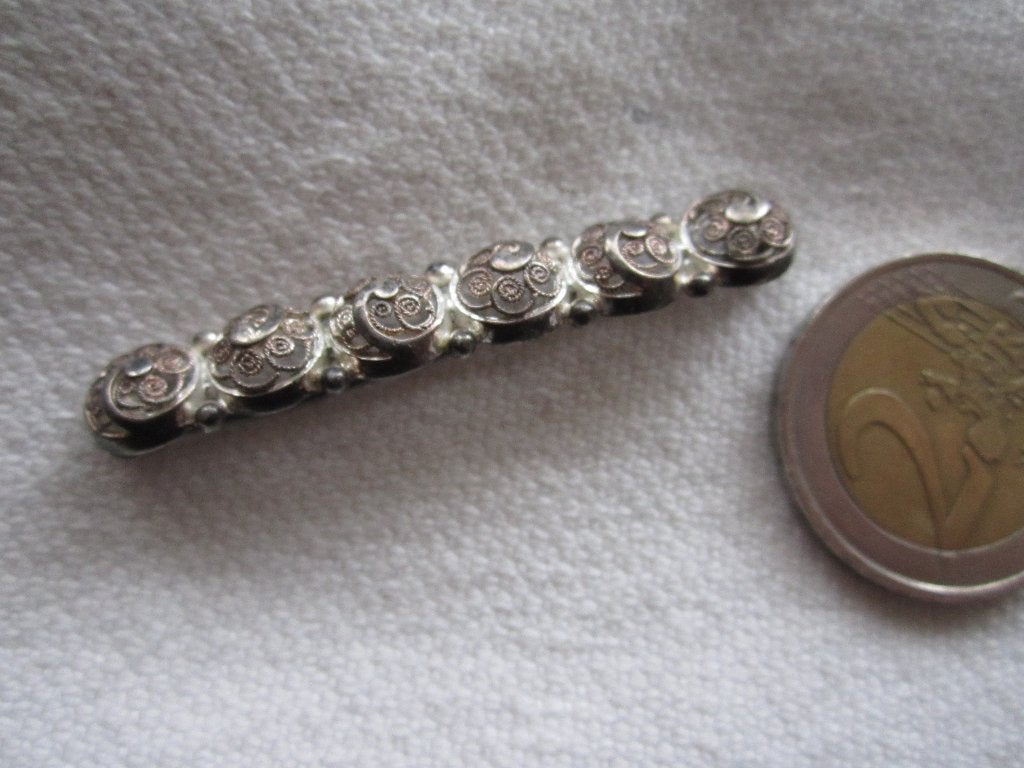 34.   Schitterende oude broche, zilver 8000, Sieraden, Tassen en Uiterlijk, Antieke sieraden, Ophalen, Zilver, Broche