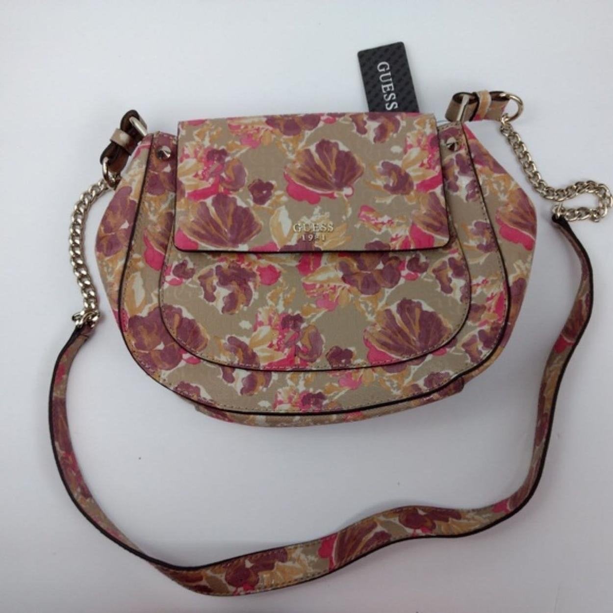Nieuwe Guess tas met bloemenprint en labels, Ophalen of Verzenden, Nieuw, Roze, Schoudertasje