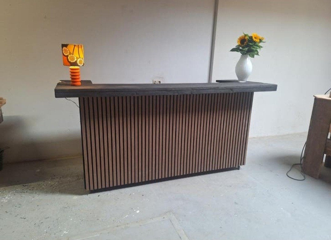 Balie bar akoestische panelen steigerhout toonbank, Ophalen of Verzenden