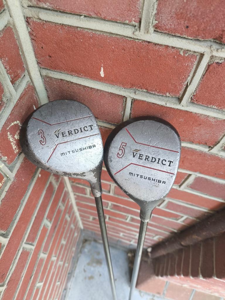 Houten golfclubs 3 en 5 - Prima staat, Ophalen of Verzenden, Gebruikt, Club, Overige merken