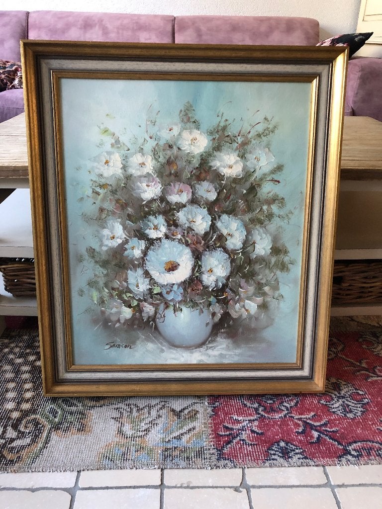 Schilderij Bloemenstilleven van Samson in lijst, Doek, Realistisch, Ingelijst, Olieverf