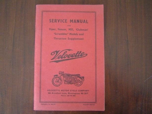 Velocette Viper Venom MSS Thruxton 1974 service manual, Motoren, Ophalen of Verzenden, Overige merken