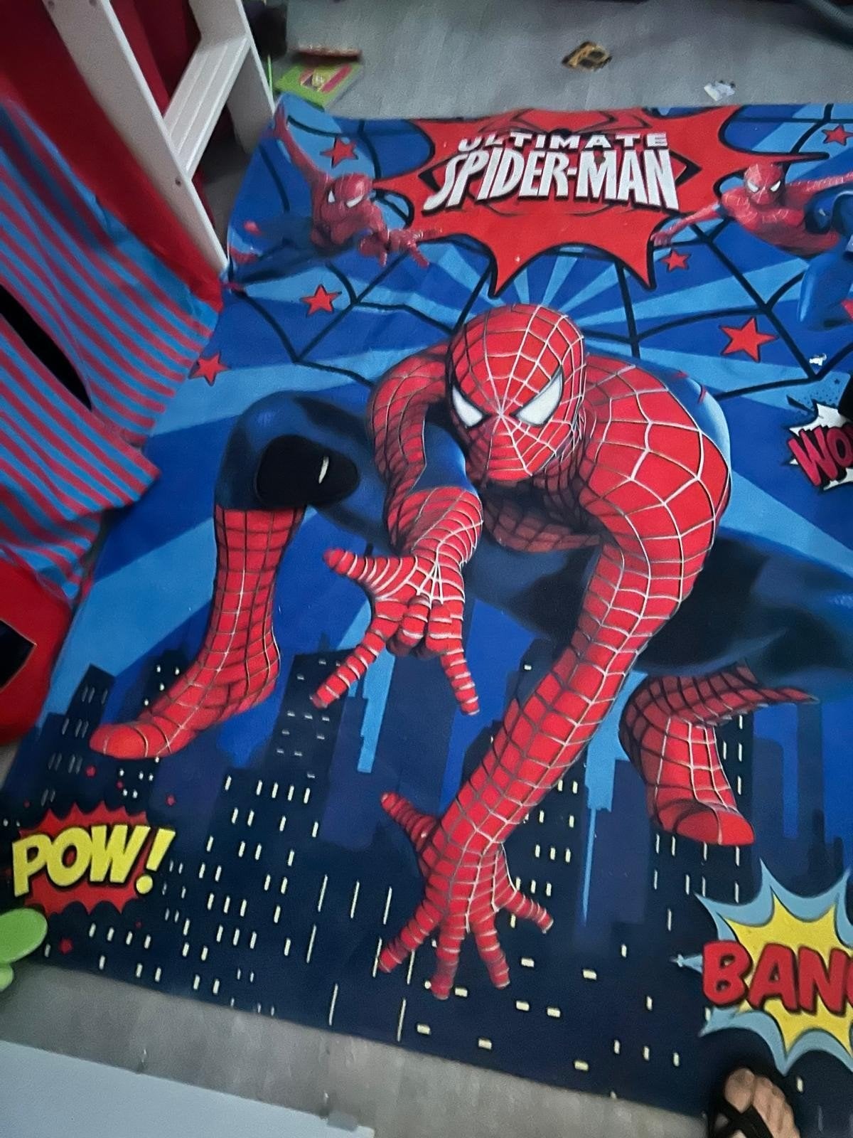 Hoogslaper Spiderman met matras, tent, vloerkleed en dekbedo, 85 tot 100 cm, Zo goed als nieuw, 180 cm of meer, Ophalen