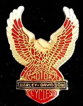 Harley-Davidson- Motor Cycles oranje-zwart epoxy, Verzenden, Nieuw, Transport, Speldje of Pin