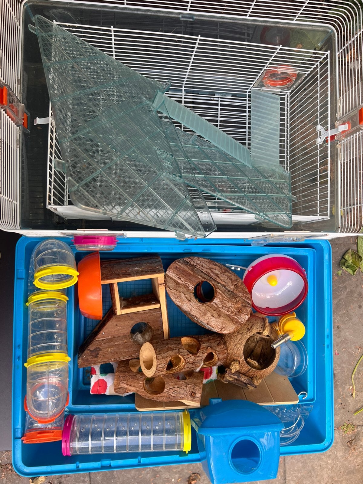 Twee koppelbare hamsterkooien compleet, Dieren en Toebehoren, Kooi, Gebruikt, Minder dan 75 cm, Hamster