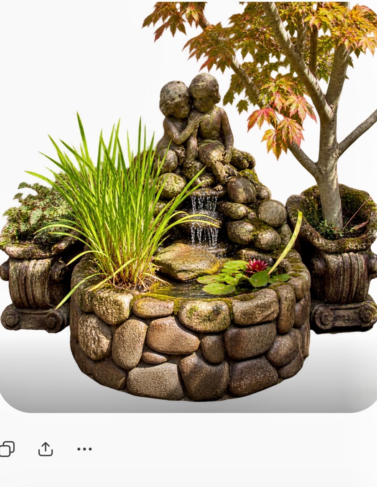 rustieke stenen vijver / waterornament – sfeervolle tuin, Bloeit niet, Overige soorten, 100 tot 250 cm, Ophalen