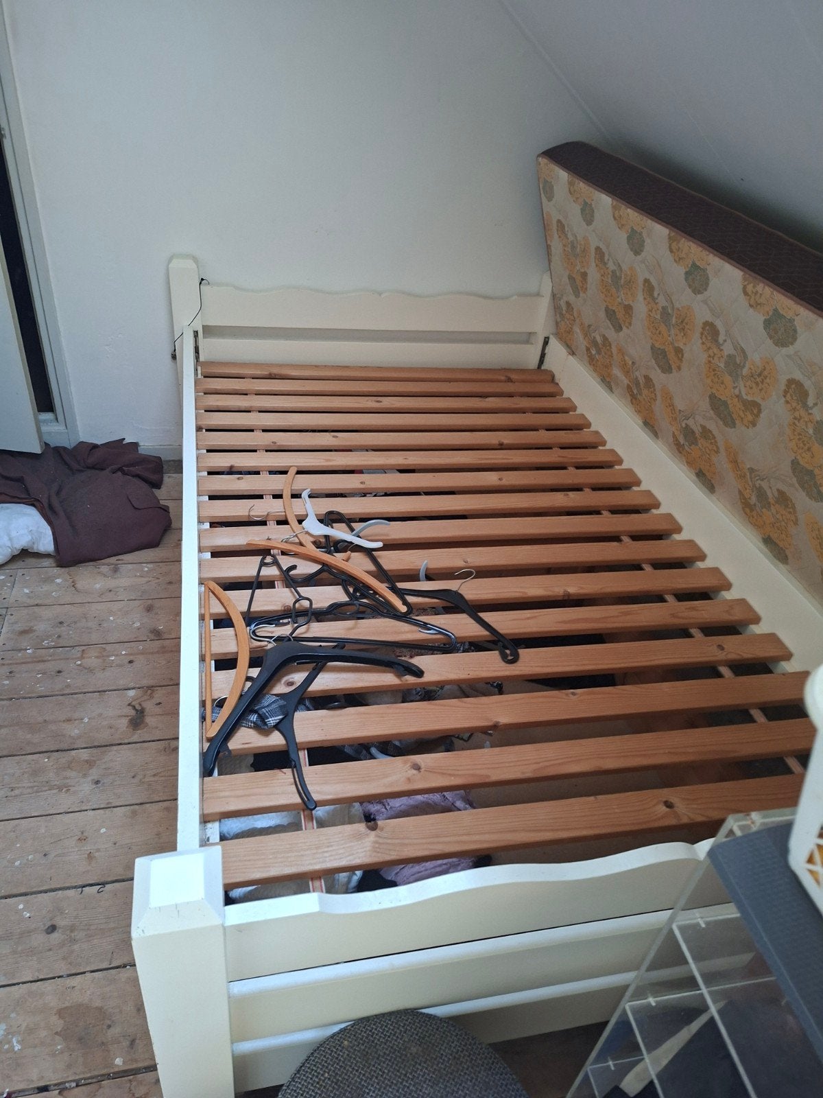 Handgemaakt Twijfelaar Bed met 2 Laden en Matras, Ophalen, Gebruikt, Wit, Overige maten