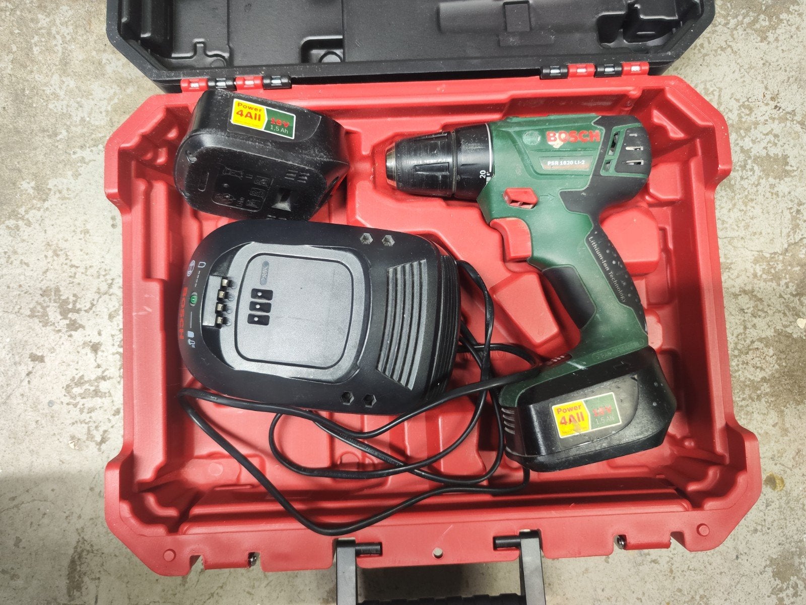 Bosch accuboormachine PSR1820-LI2, Ophalen, Gebruikt, Minder dan 400 watt, Boor- en Schroefmachine
