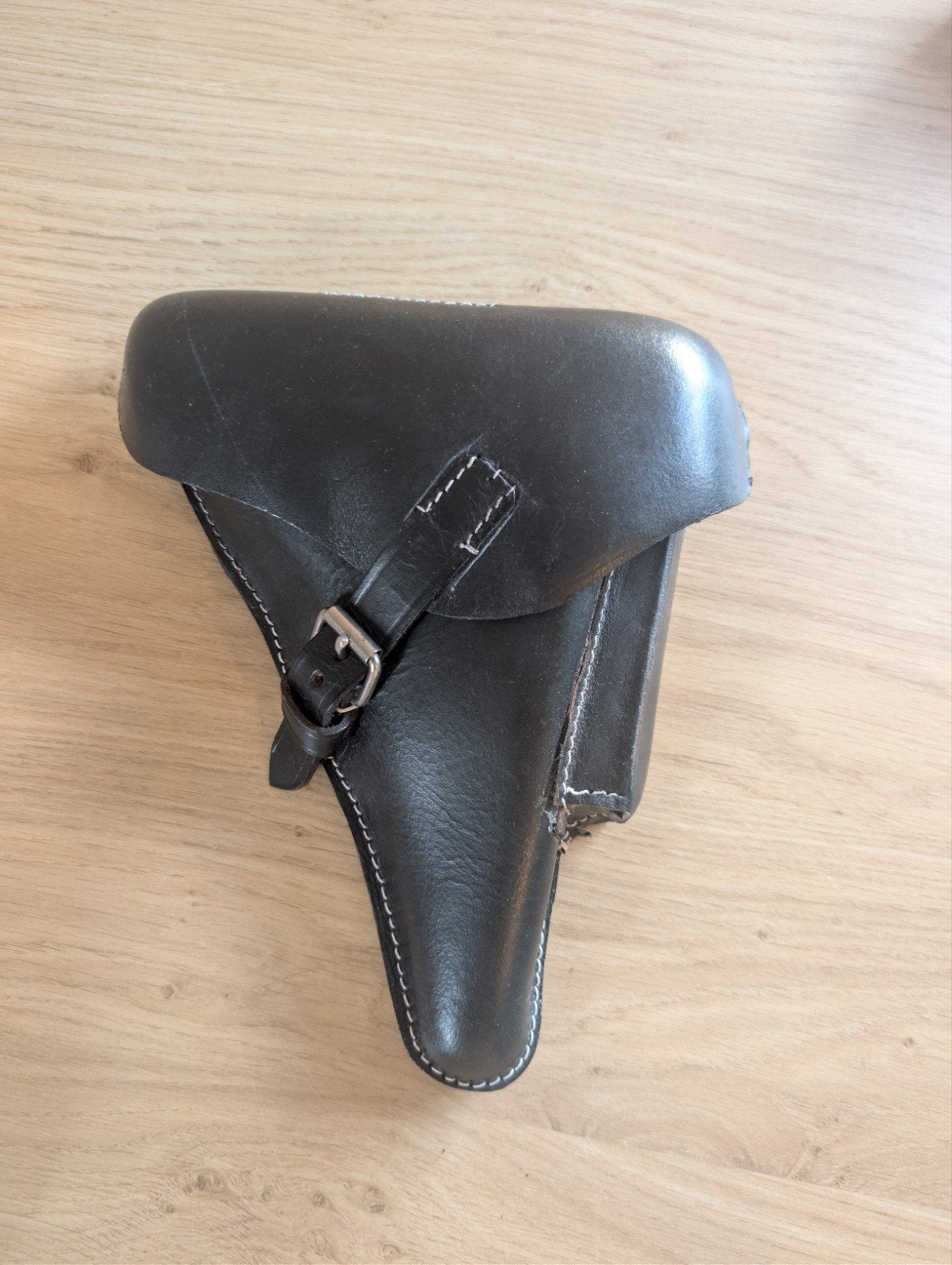 Luger P08 holster zwart leer, Ophalen of Verzenden, Landmacht, Nederland, Embleem of Badge
