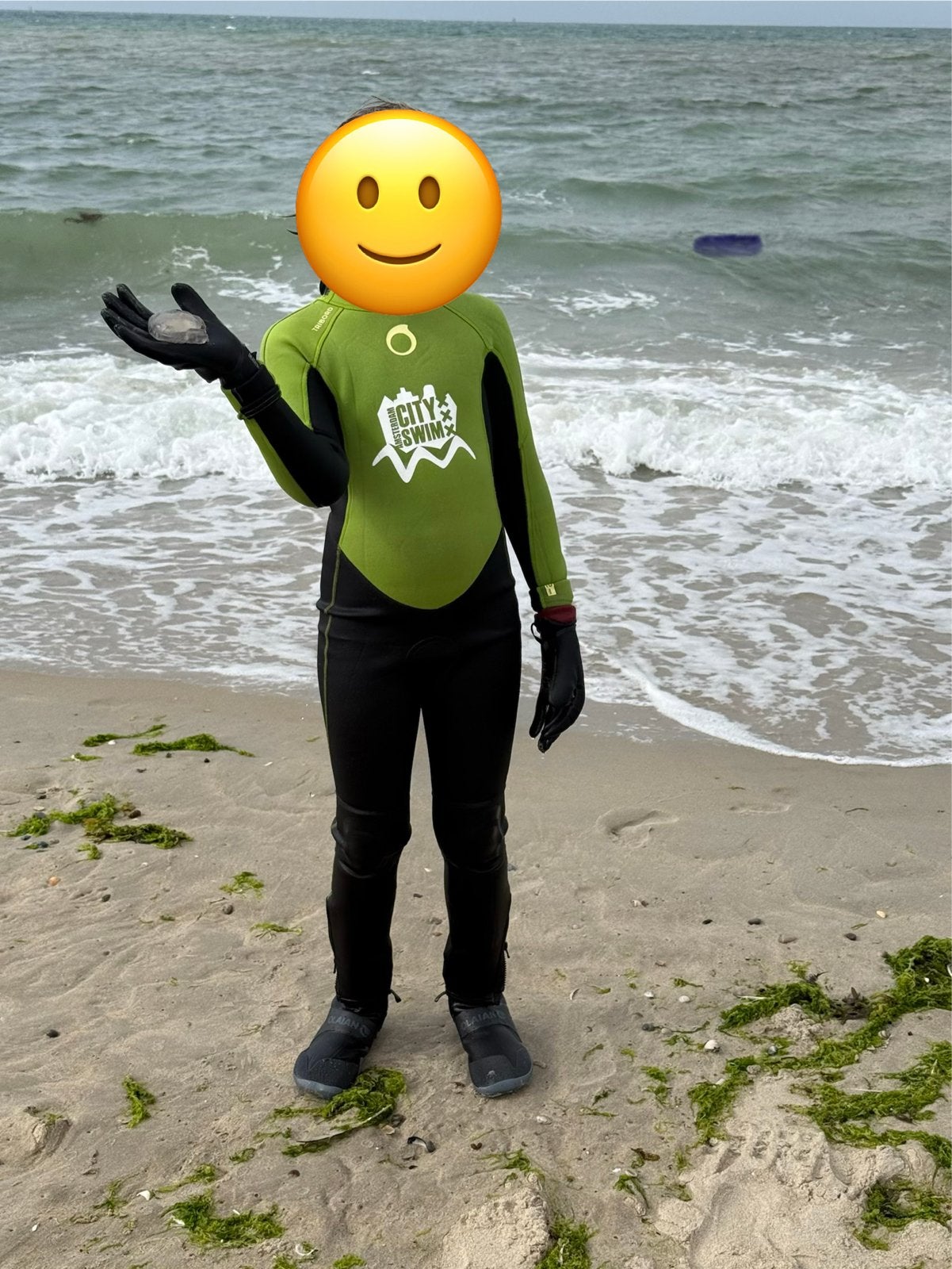 Wetsuit City Swim - Groen/Zwart - 9-10 jaar, Watersport en Boten, Watersportkleding, Ophalen, Gebruikt, Kind, Wetsuit