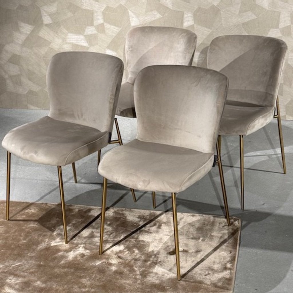 Richmond Interiors Eetkamerstoel Odessa Velvet, Ophalen, Overige kleuren, Nieuw, Vier