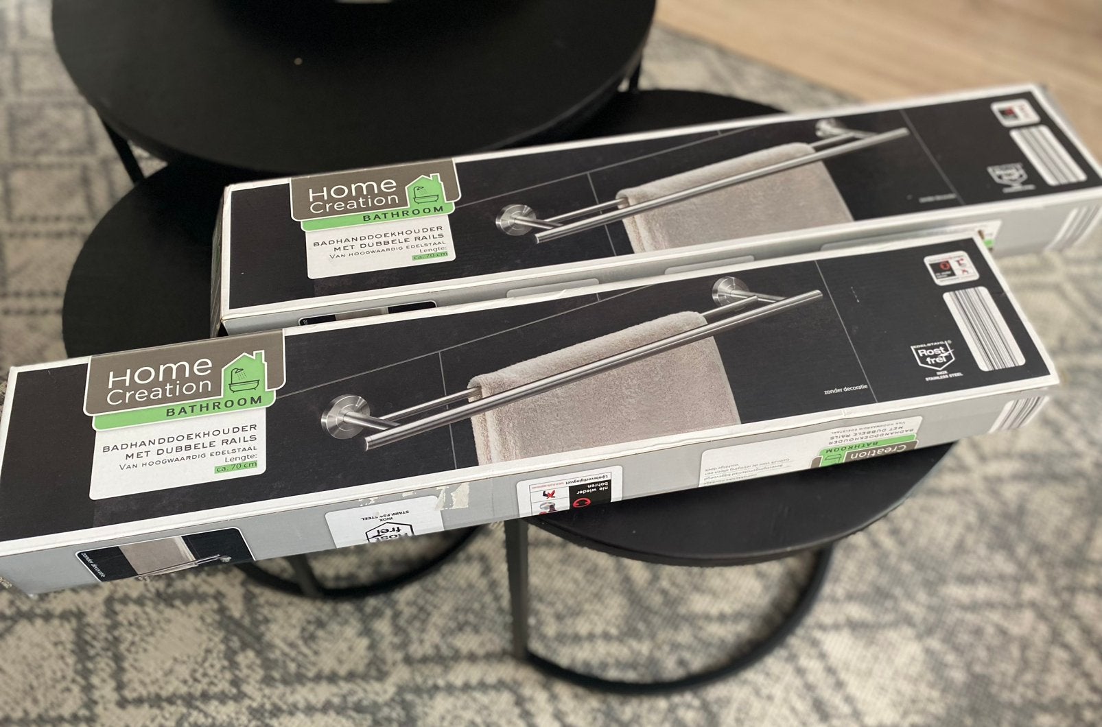 2x badhanddoek rek/houder nieuw in verpakking, Handdoekenrek, Overige merken, Nieuw, Ophalen of Verzenden