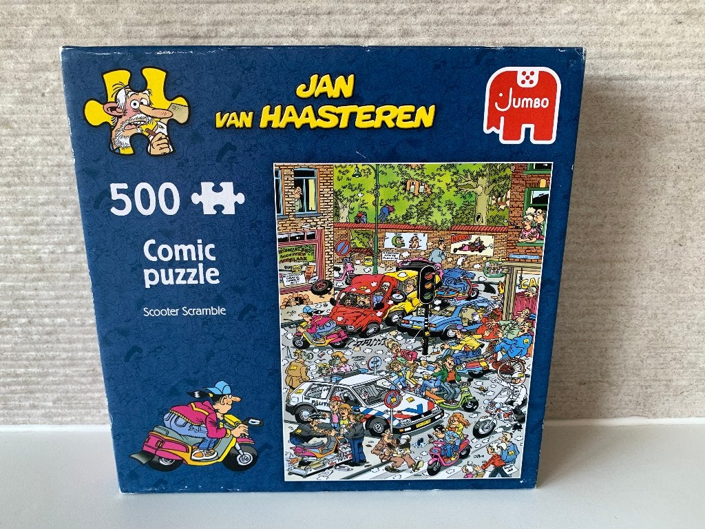 Jan van Haasteren puzzel Scooter Scramble 500 stukjes, Ophalen, 500 t/m 1500 stukjes, Gebruikt, Legpuzzel