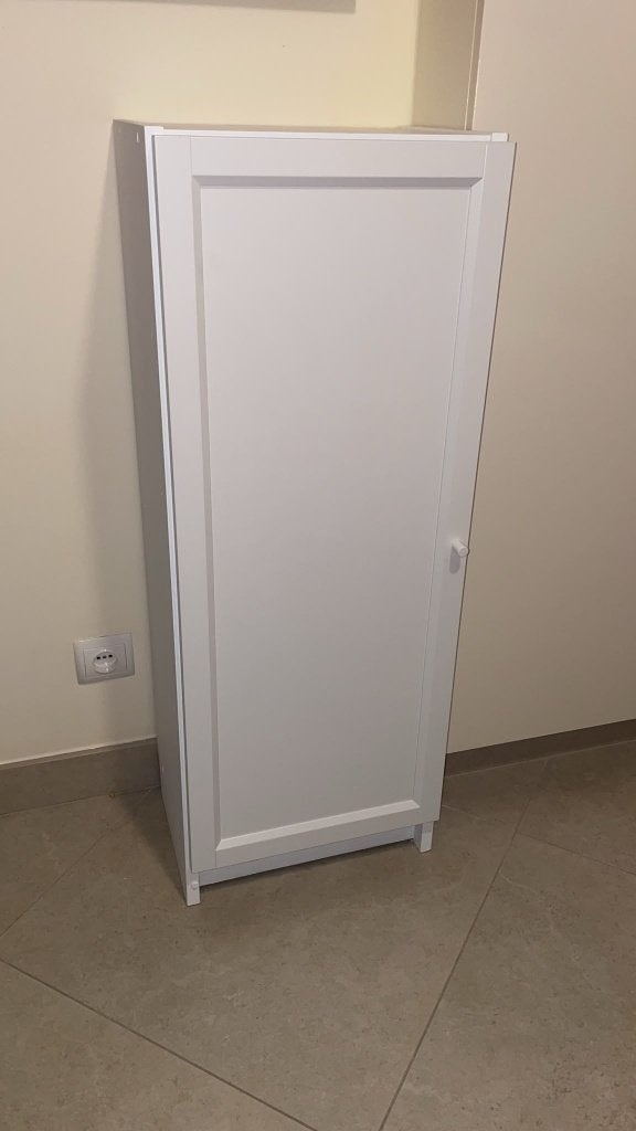 IKEA BILLY Kast (40x28x106 cm) met Witte OXBERG Deur, Ophalen, Met deur(en), 200 cm of meer, Grenenhout