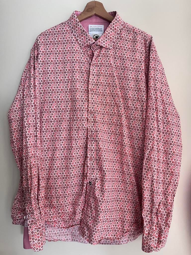A Fish Named Fred Oranje Retro Overhemd - XXXL, Kleding | Heren, Ophalen of Verzenden, Zo goed als nieuw, Oranje, Overige halswijdtes