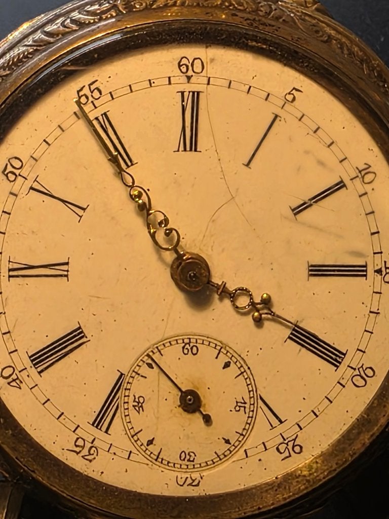 Authentiek Zilveren Zakhorloge met Romeinse Cijfers, Overige merken, Zakhorloge, 1900 tot 1930, Ophalen of Verzenden