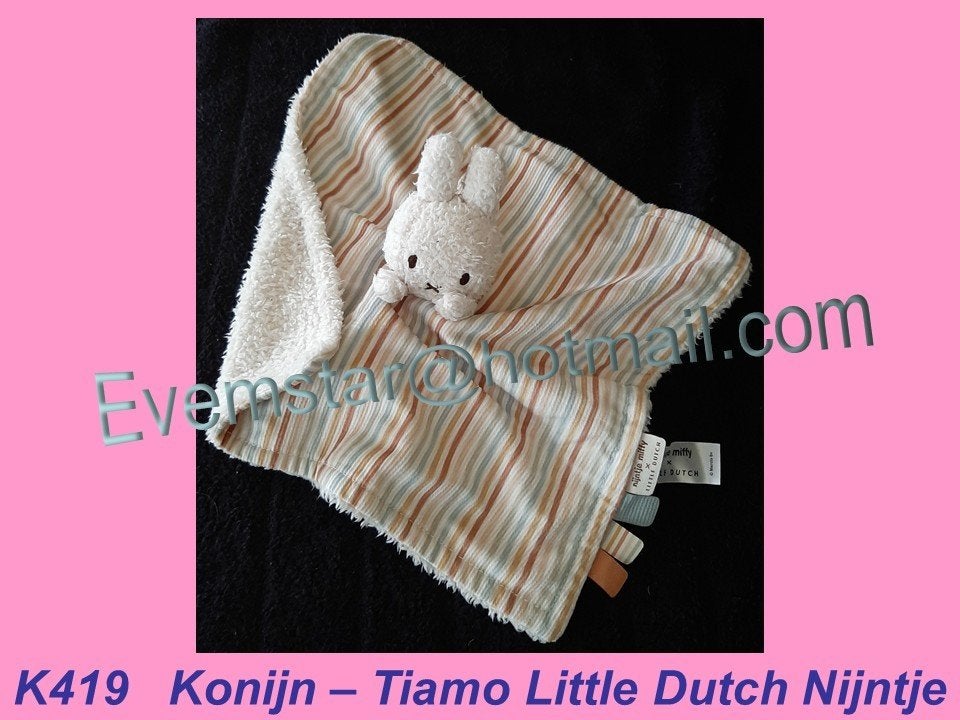 K419 Konijn Little Dutch Tiamo knuffeldoekje Nijntje, Ophalen, Zo goed als nieuw, Konijn, Tiamo