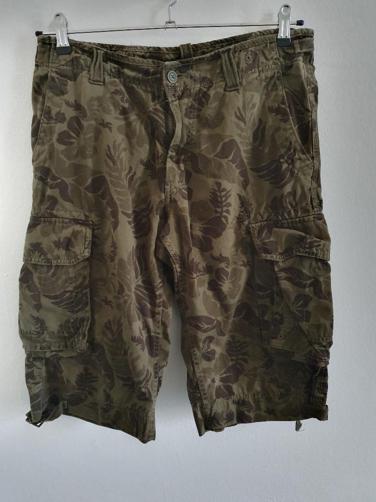 Casual short mt.31 (M) H&M legerprint meerdere zakken, Kleding | Heren, Broeken en Pantalons, Maat 48/50 (M), Oranje, Ophalen of Verzenden