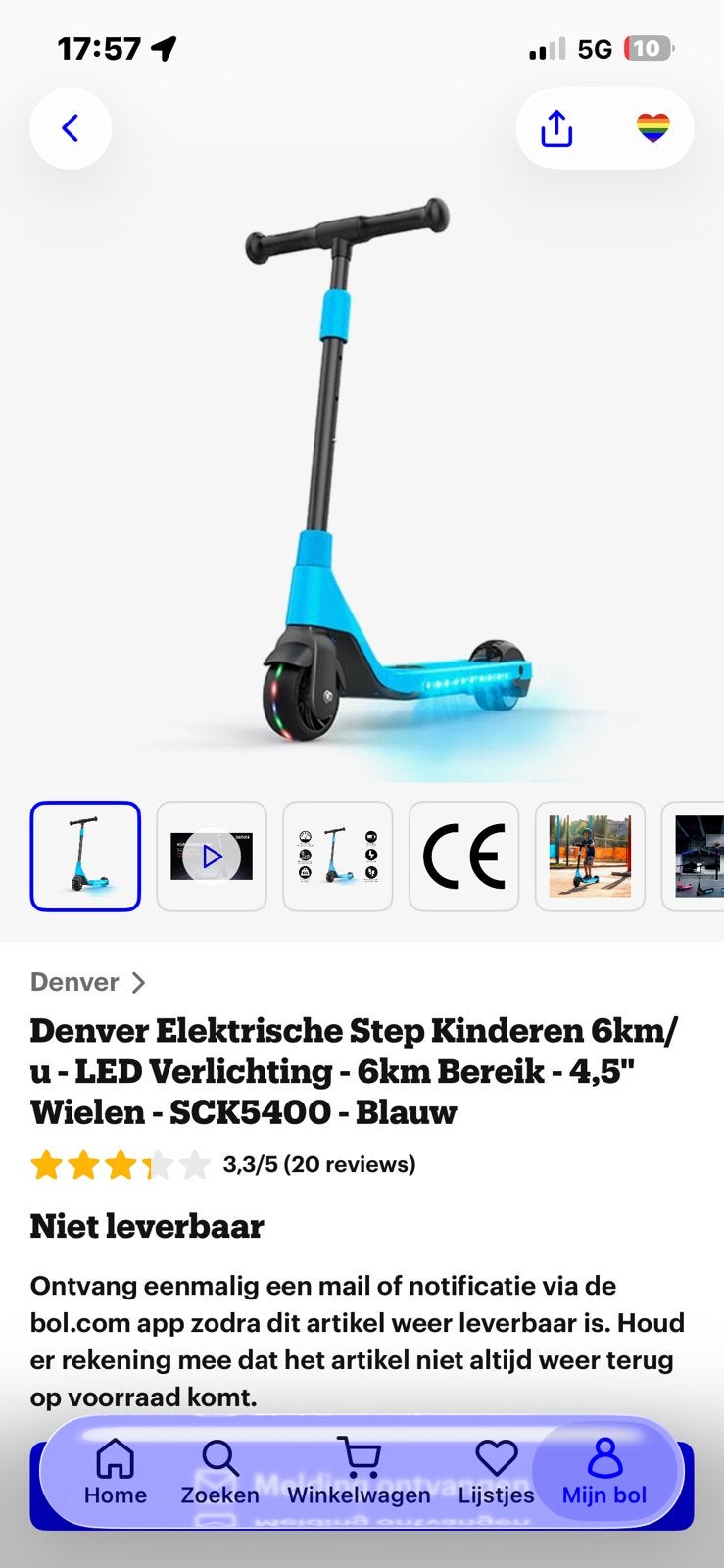 Electrische kinderstep, Fietsen en Brommers, Steps, Ophalen, Zo goed als nieuw, Elektrische step (E-scooter)