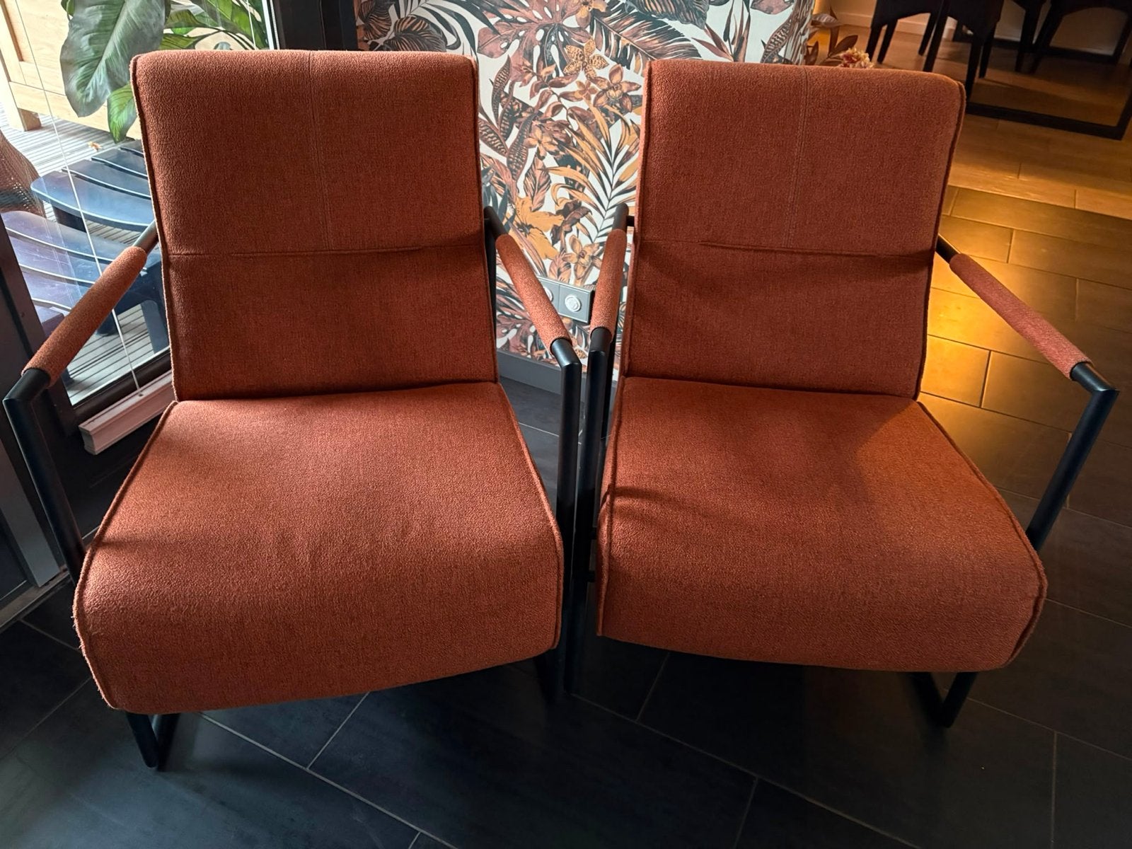 2 leuke fauteuils van XOOON, Huis en Inrichting, Fauteuils, Ophalen, Gebruikt, 75 tot 100 cm, Stof