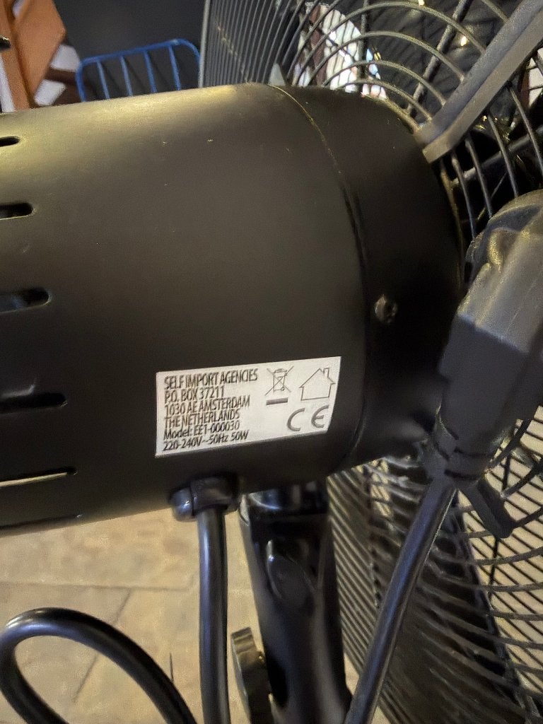 Excellent Electrics staande ventilator 44 cm 50W 3 standen, Ophalen, Zo goed als nieuw, Statiefventilator