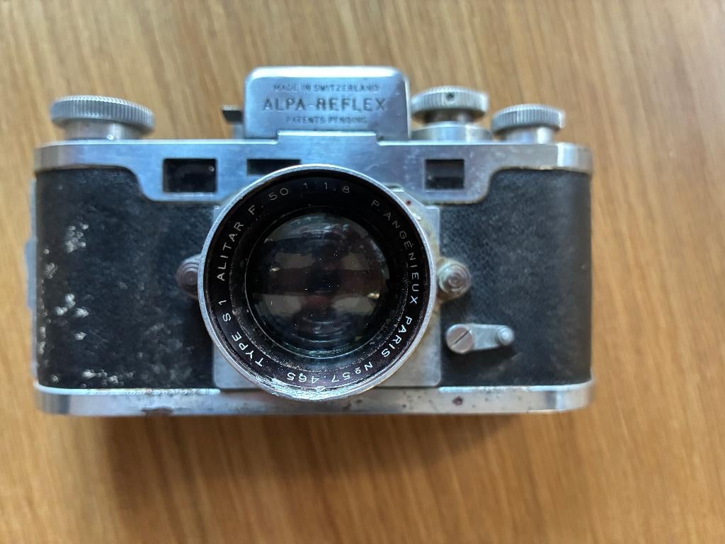 Alpa Reflex Type II (ca. 1945) met Angénieux lens 50mm 1.8, Ophalen of Verzenden, Gebruikt, Compact, Overige Merken