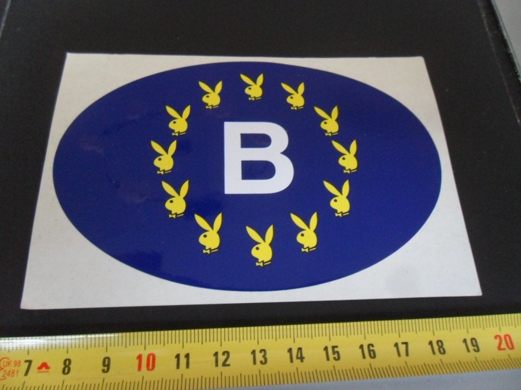 sticker Bumpersticker B  België   PLAYBOY  Bunny  *, Ophalen of Verzenden, Zo goed als nieuw