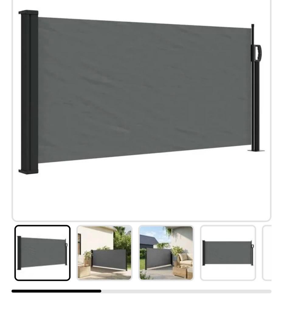 Uittrekbaar windscherm 100x500 cm voor privacy en windwering, Tuin en Terras, Tuinschermen, Overige materialen, 100 tot 150 cm