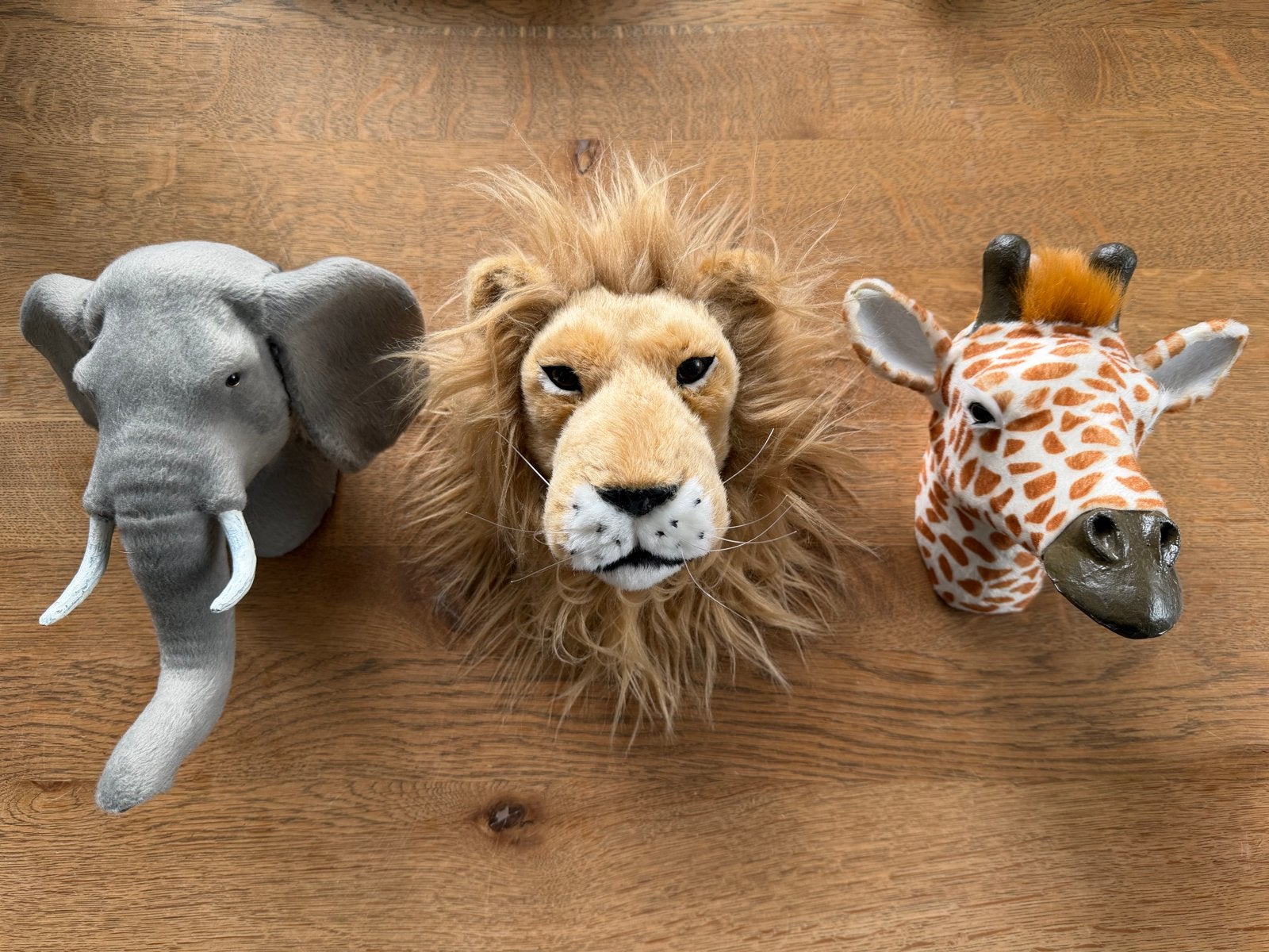 Set van 3 dierenkoppen voor kinderkamer, Ophalen of Verzenden, Zo goed als nieuw, Meerkleurig, Textiel