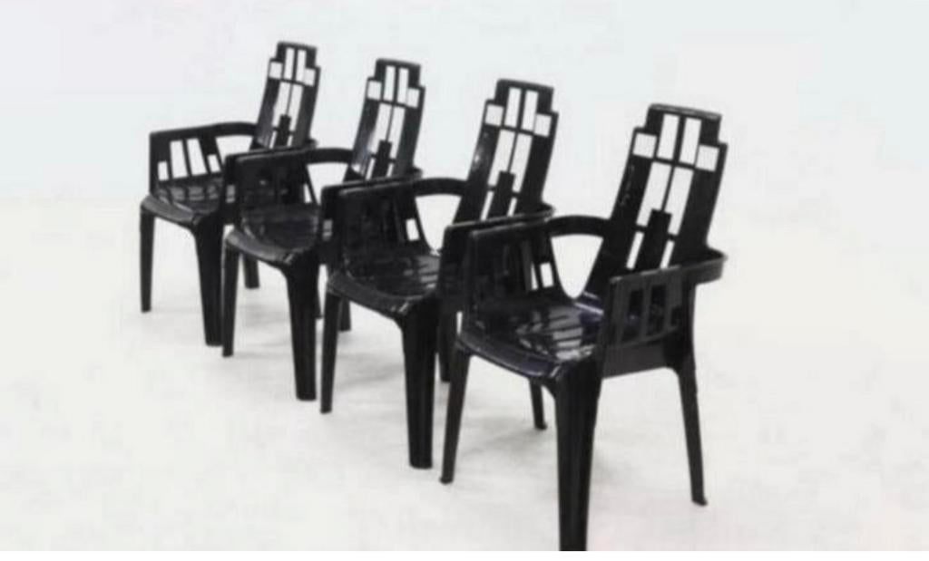 4 x Boston Chair – Memphis stijl – jaren ’80 prijs  per stuk, Huis en Inrichting, Stoelen, Ophalen of Verzenden, Kunststof