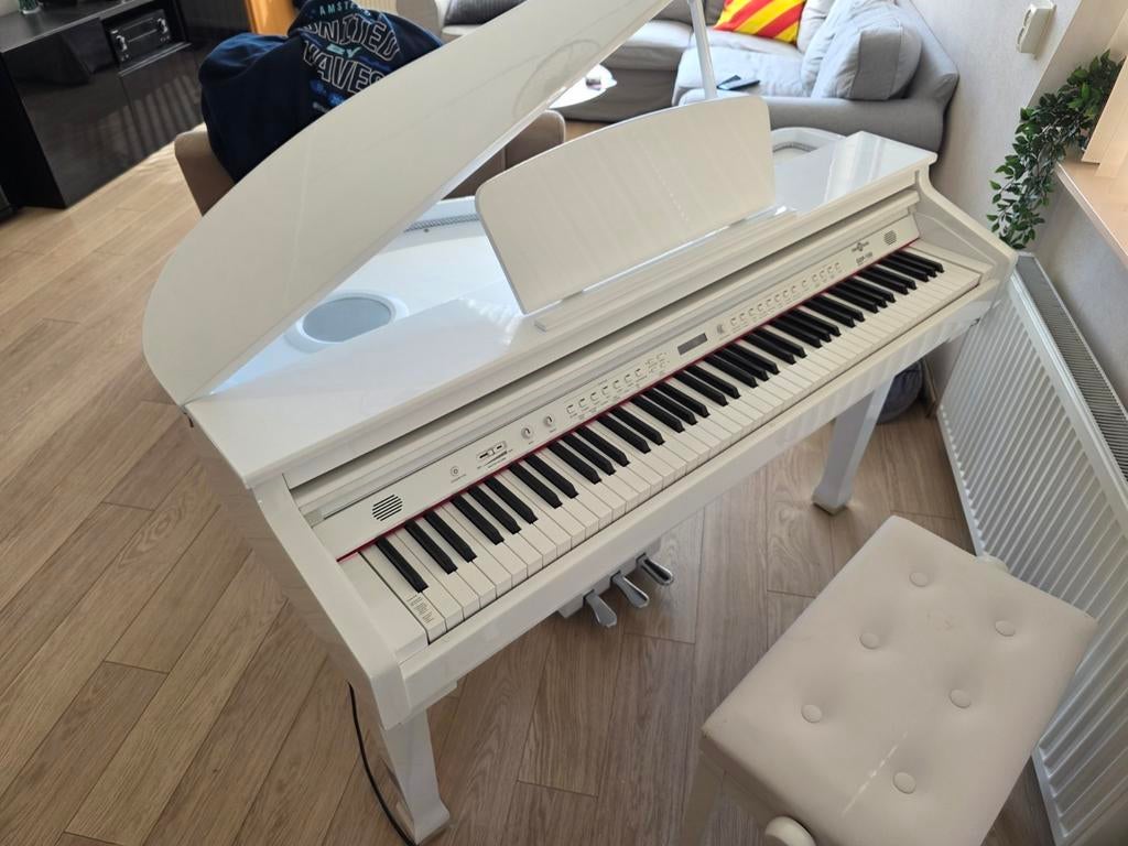 Zo goed als nieuwe  digitale piano met kru, Ophalen, Wit, Zo goed als nieuw, Piano