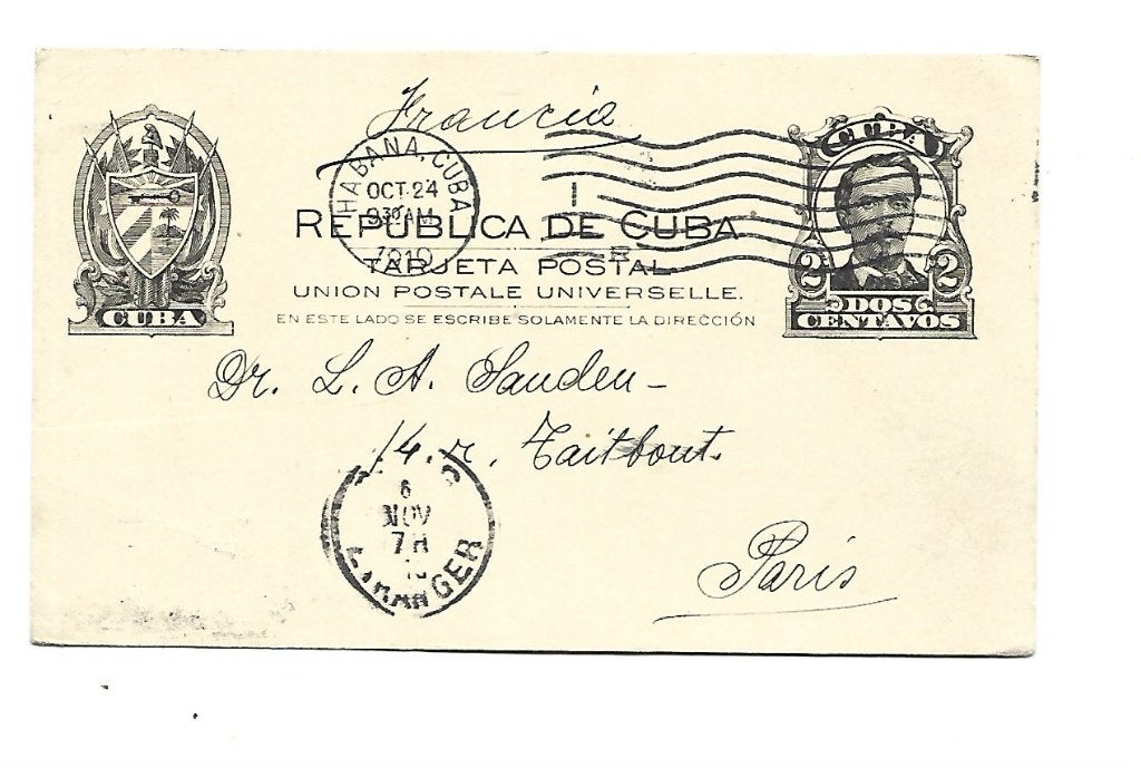 Cuba -1910 -Briefkaart, Verzenden, Envelop