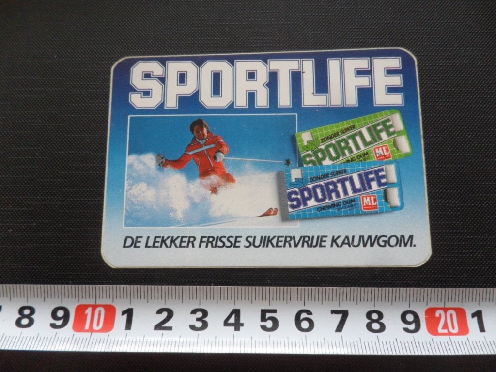 sticker SPORTLIFE De lekker frisse suikervrije kauwgom  *, Ophalen, Zo goed als nieuw